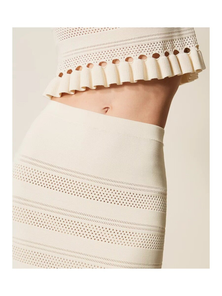 Ecru trico rok met structuur Twinset Milano