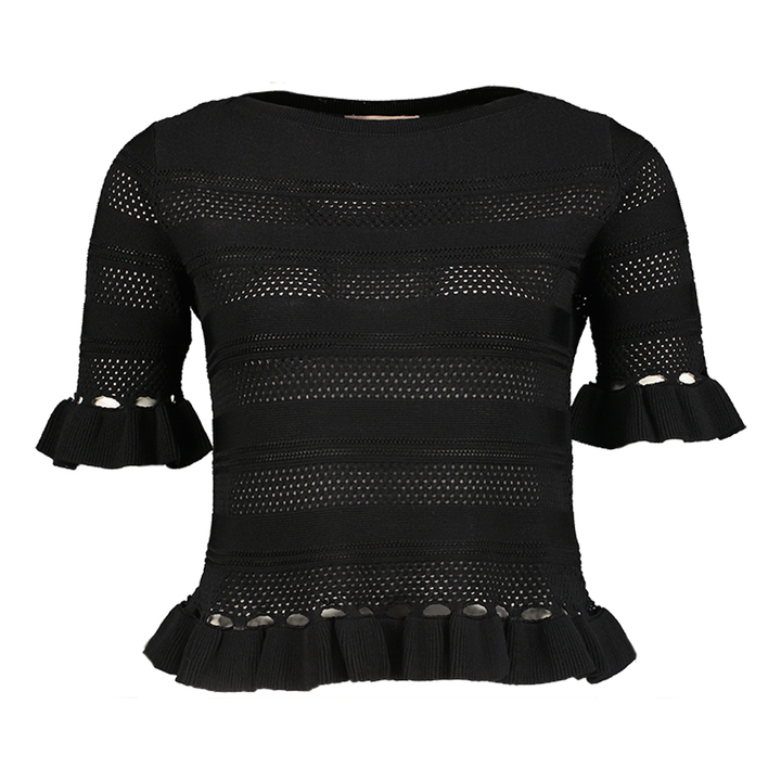 Zwarte tricot top met structuur Twinset Milano 