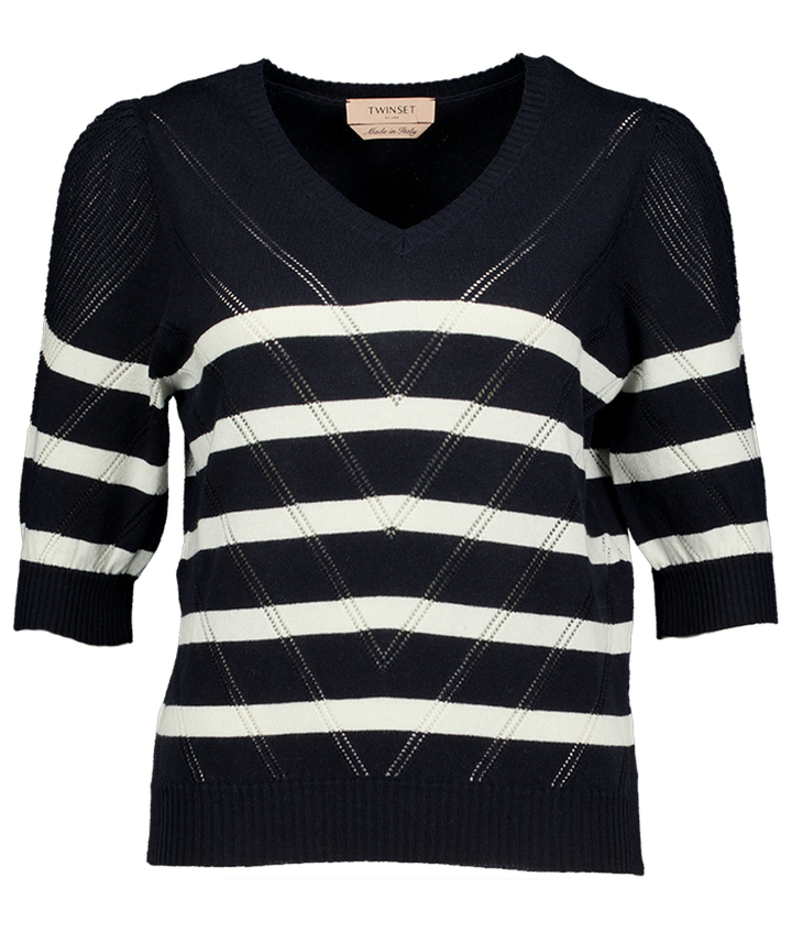 Gestreepte pull met korte mouw Twinset Milano
