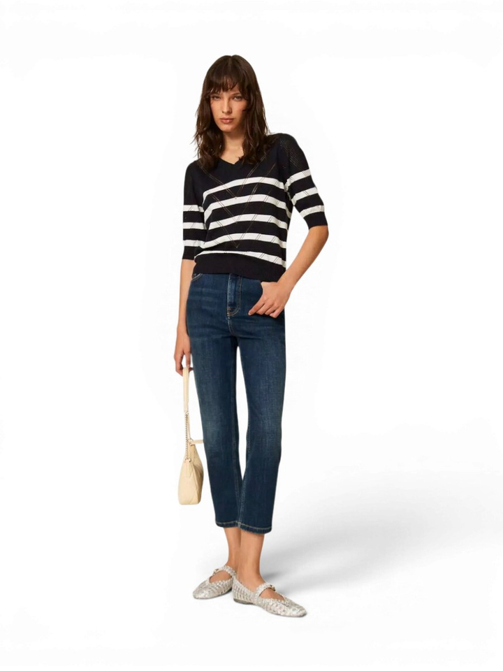 Gestreepte pull met korte mouw Twinset Milano