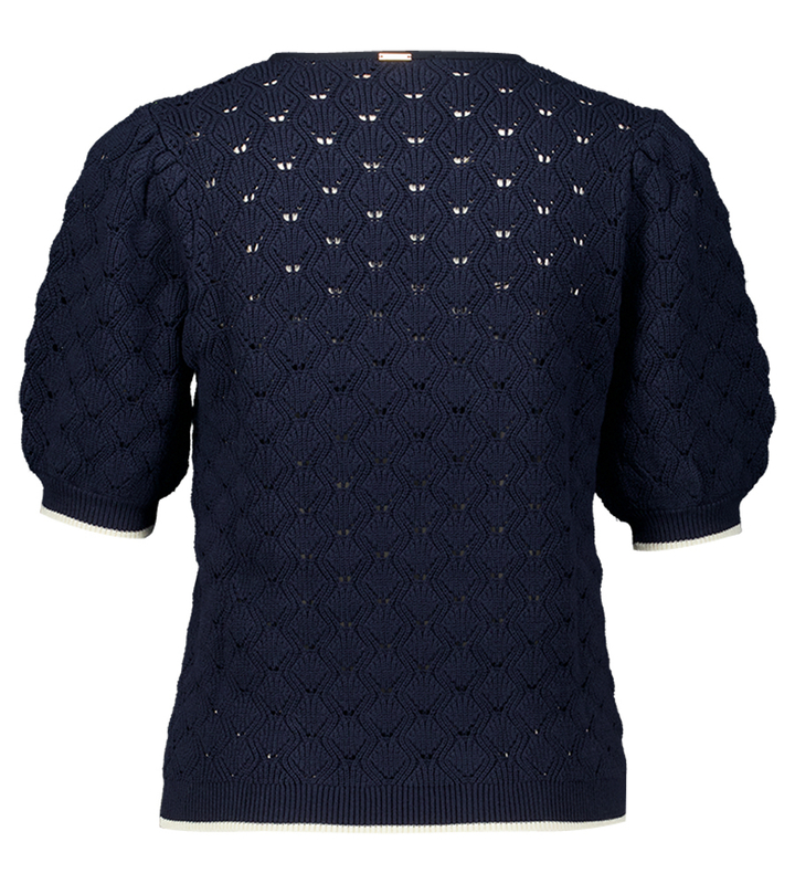 Donkerblauwe trui in gebreide structuur Twinset Milano 