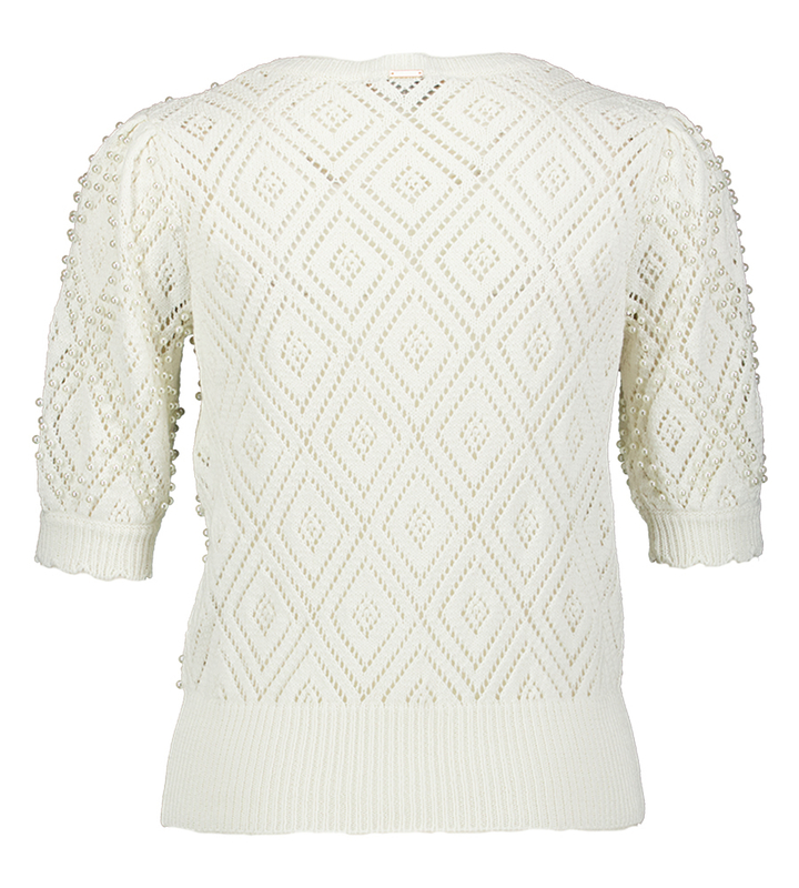 Ecru trui met parels Twinset