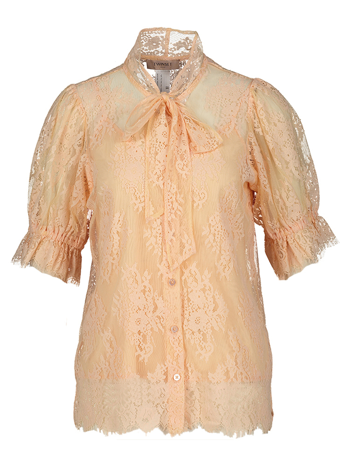 Pastelroze kanten bloes Twinset 