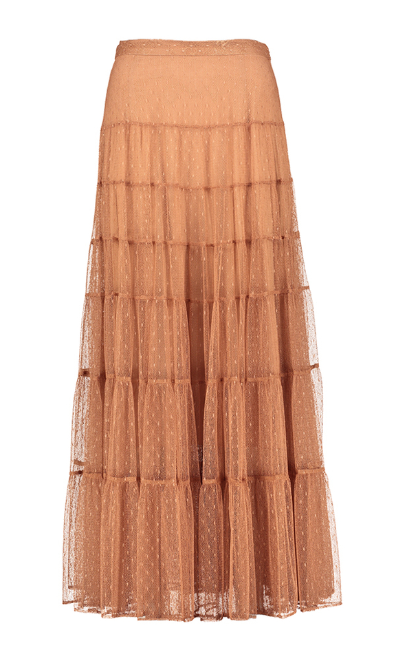 Bruine kanten maxi-rok Twinset 
