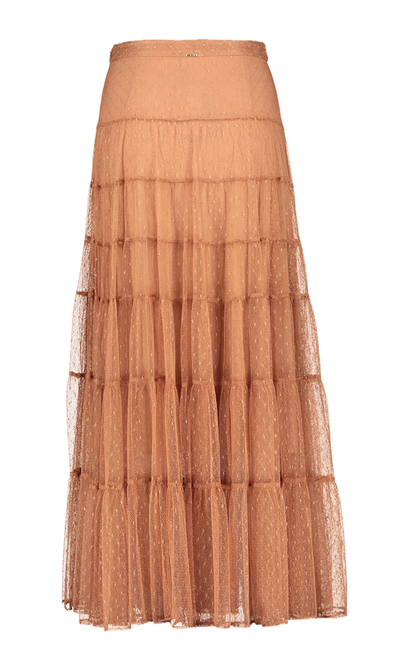 Bruine kanten maxi-rok Twinset 