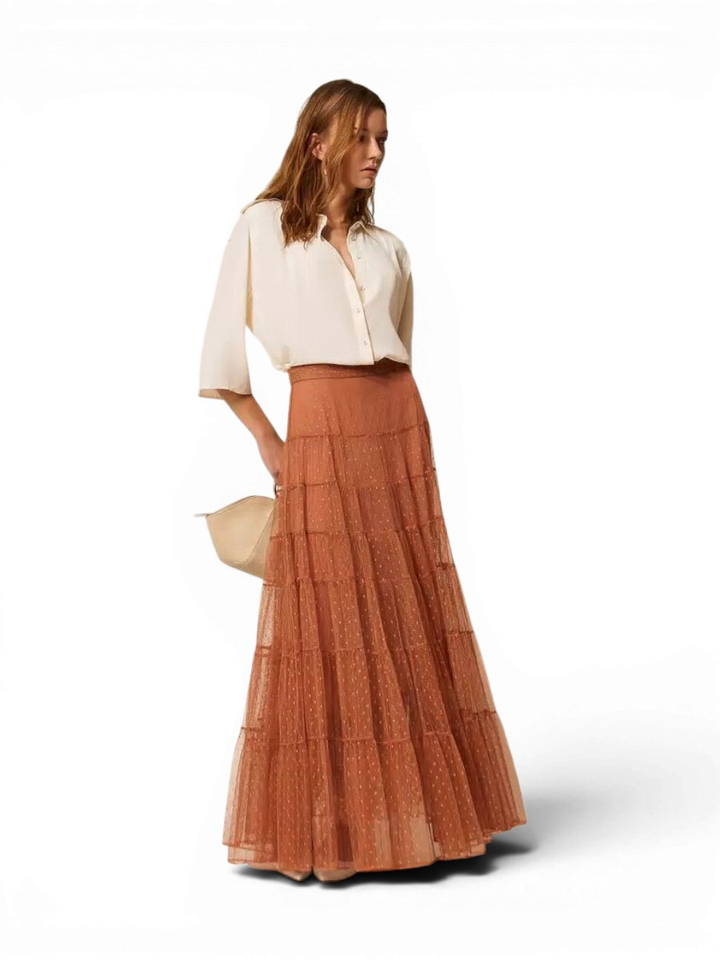 Bruine kanten maxi-rok Twinset 
