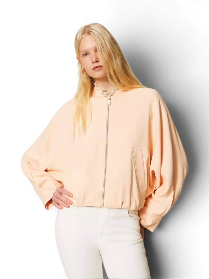 Zalmroze oversized geklede jas Twinset 