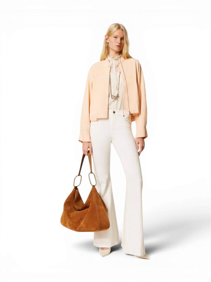 Zalmroze oversized geklede jas Twinset 