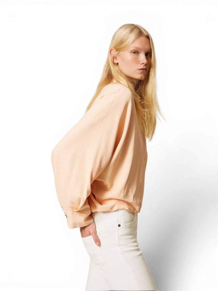 Zalmroze oversized geklede jas Twinset 