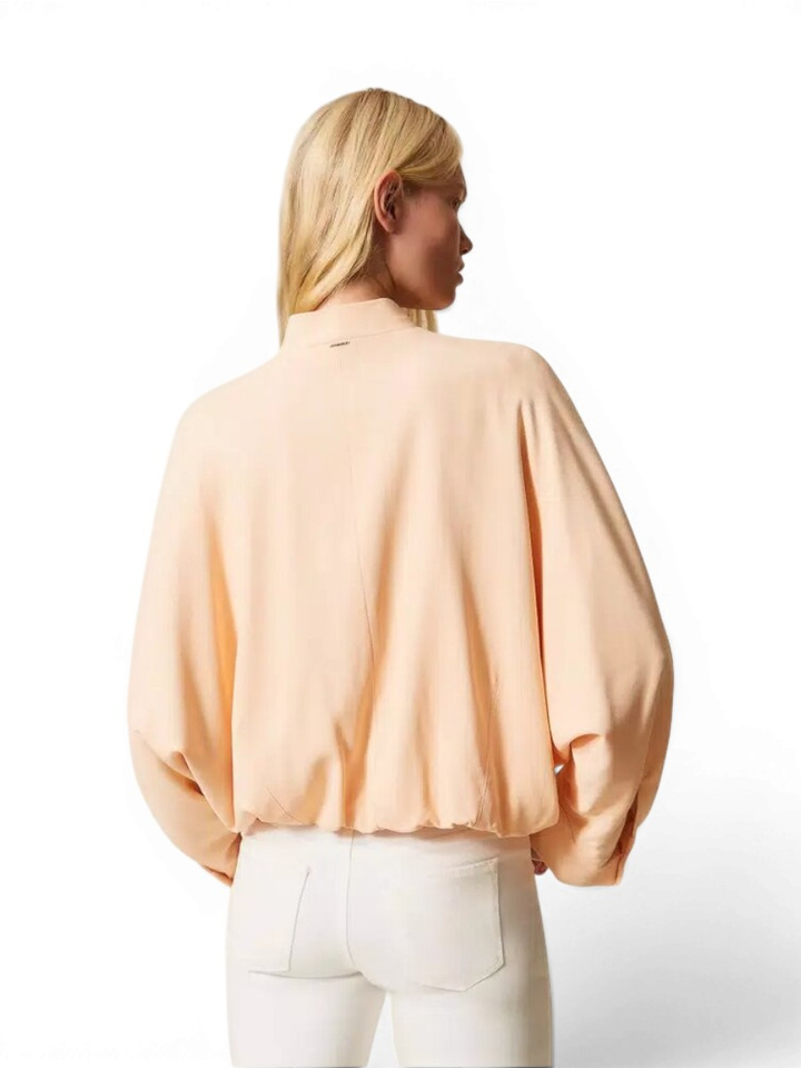 Zalmroze oversized geklede jas Twinset 