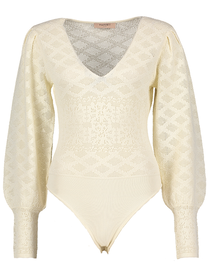 Ecru body detail in de stof Twinset Milano