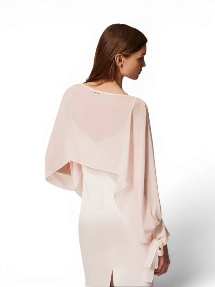 Roze doorzichte korte bloes Twinset 