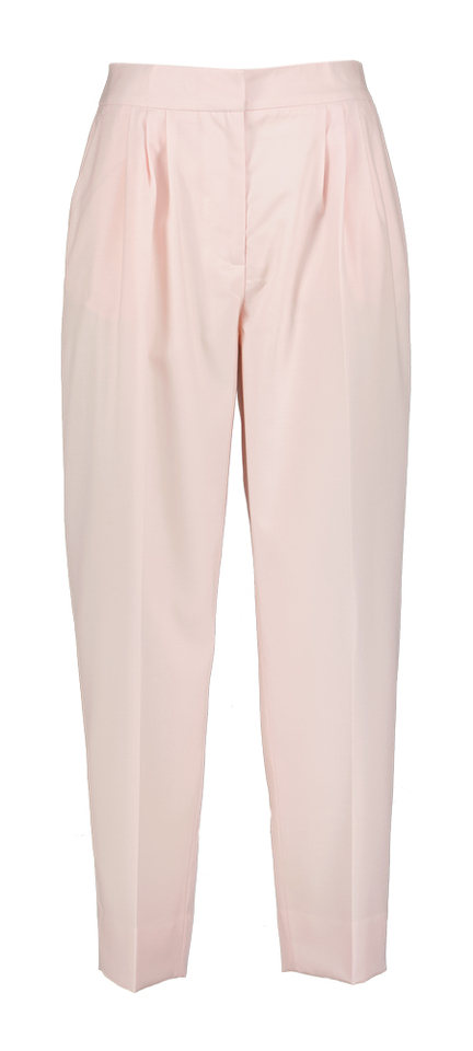 Lichtroze wijde broek met bandplooi Twinset 