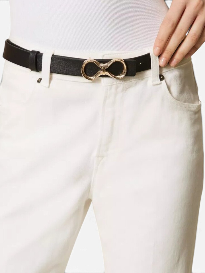 Zwarte kleurige riem met symbool Twinset Milano