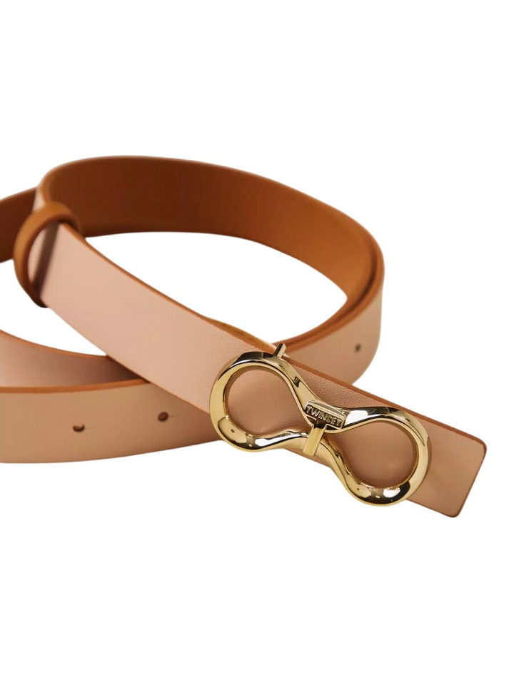 Cognac kleurige riem met symbool Twinset Milano