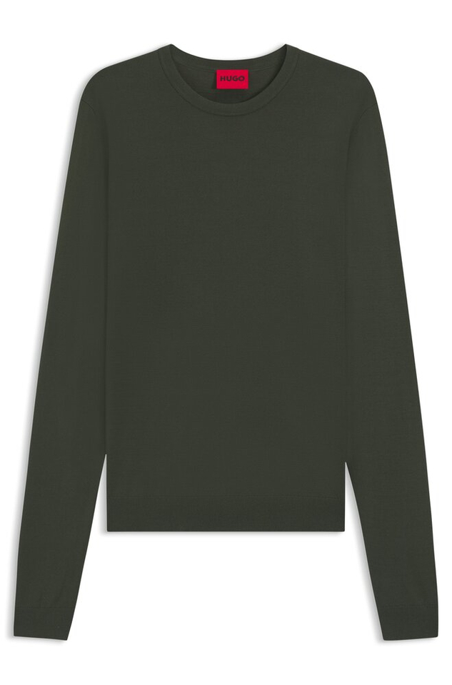 Donkergroene pull met ronde hals Hugo Boss