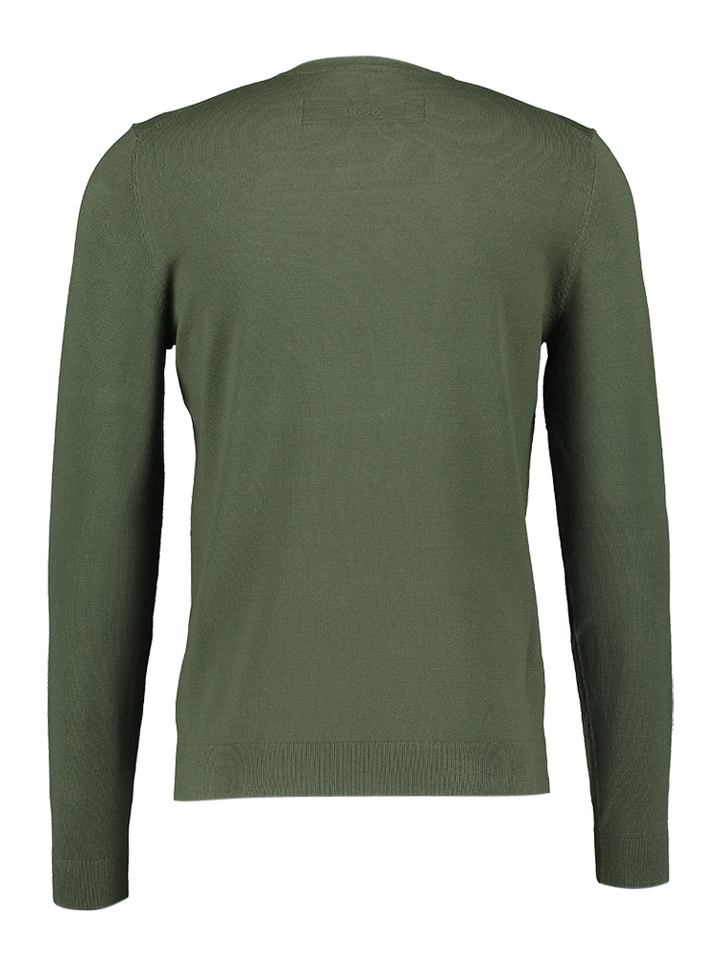 Donkergroene pull met ronde hals Hugo Boss