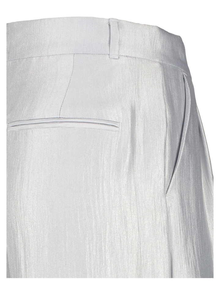 Zilverkleurige wijde broek met bandplooi Eleh