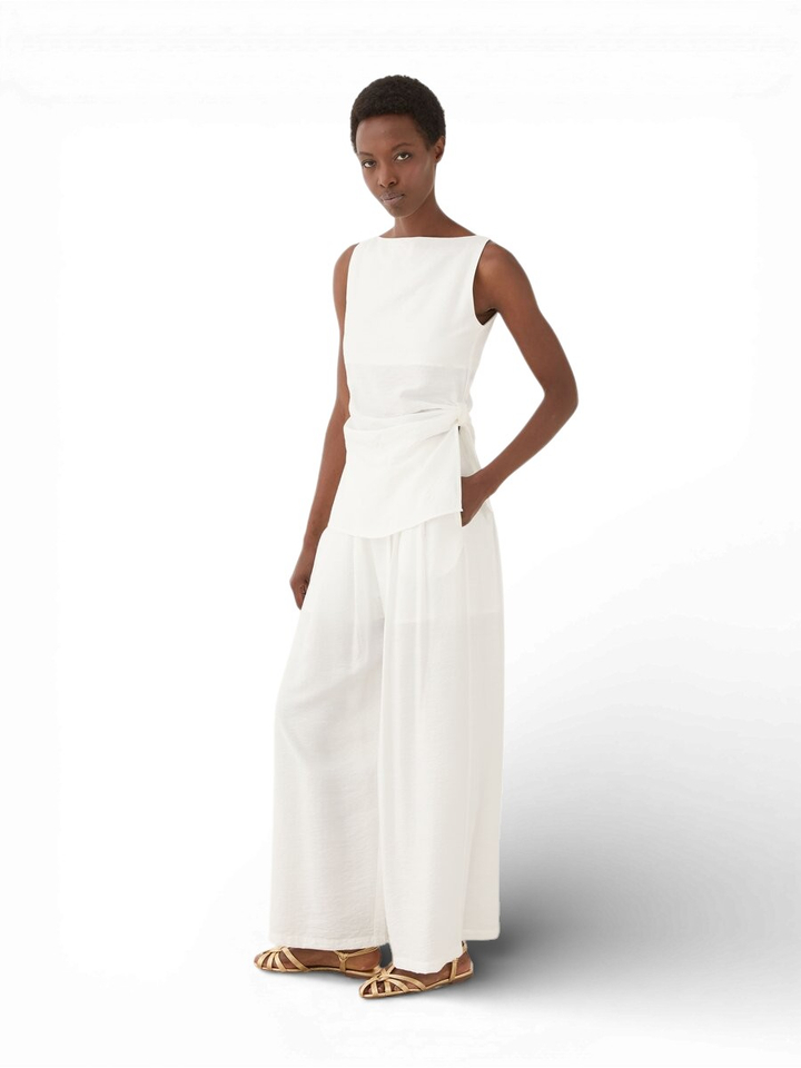 Witte top met frons detail Eleh 