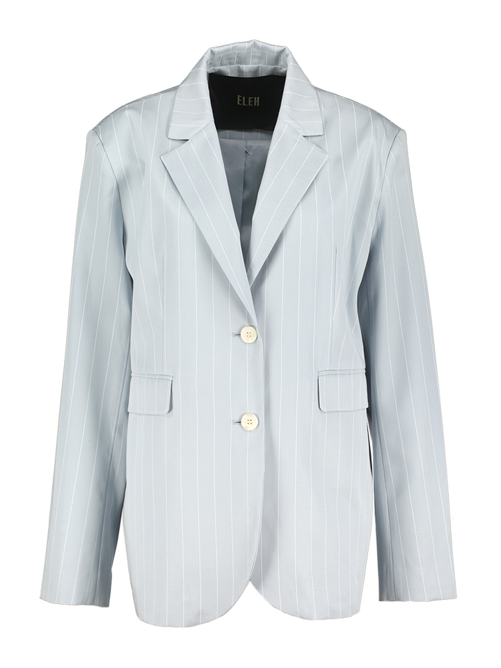 Blauwe gestreepte oversized blazer Eleh