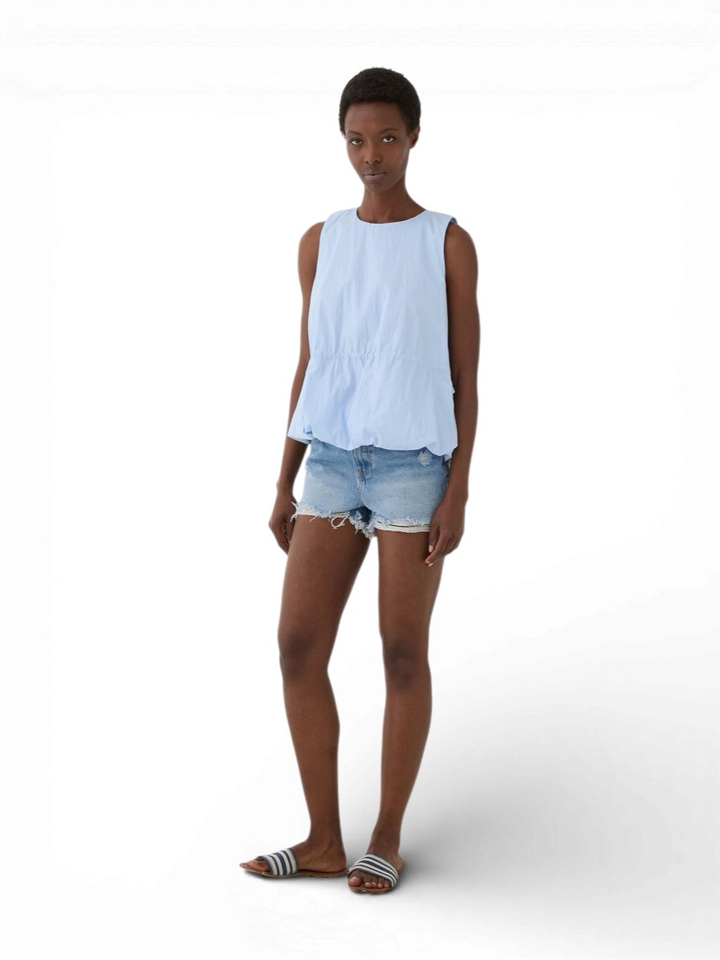 Blauwe top met knoop detail Eleh