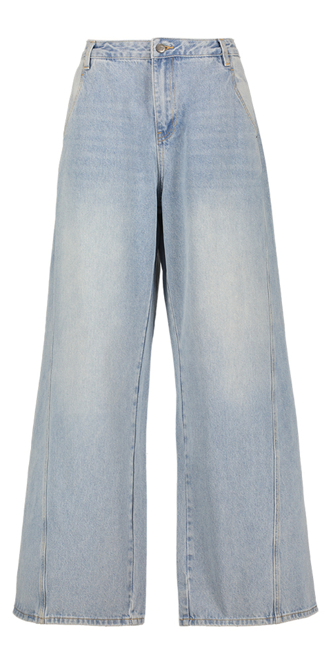 Blauwe wide fit jeans