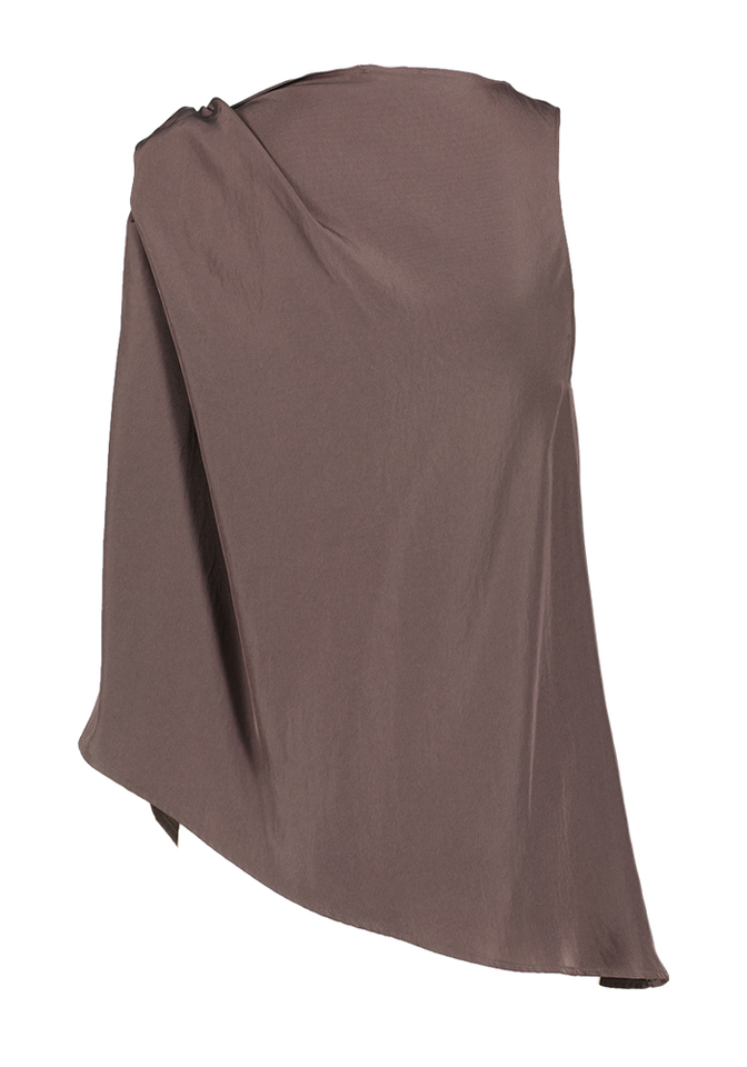 Bruine top met knoop Malva Eleh