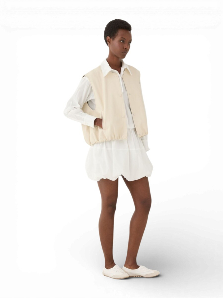 Ecru lederlook jas Eleh 