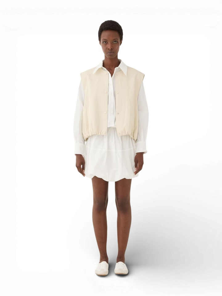 Ecru lederlook jas Eleh 