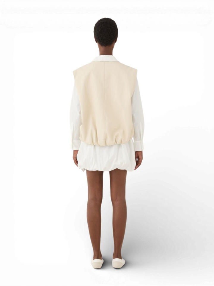 Ecru lederlook jas Eleh 