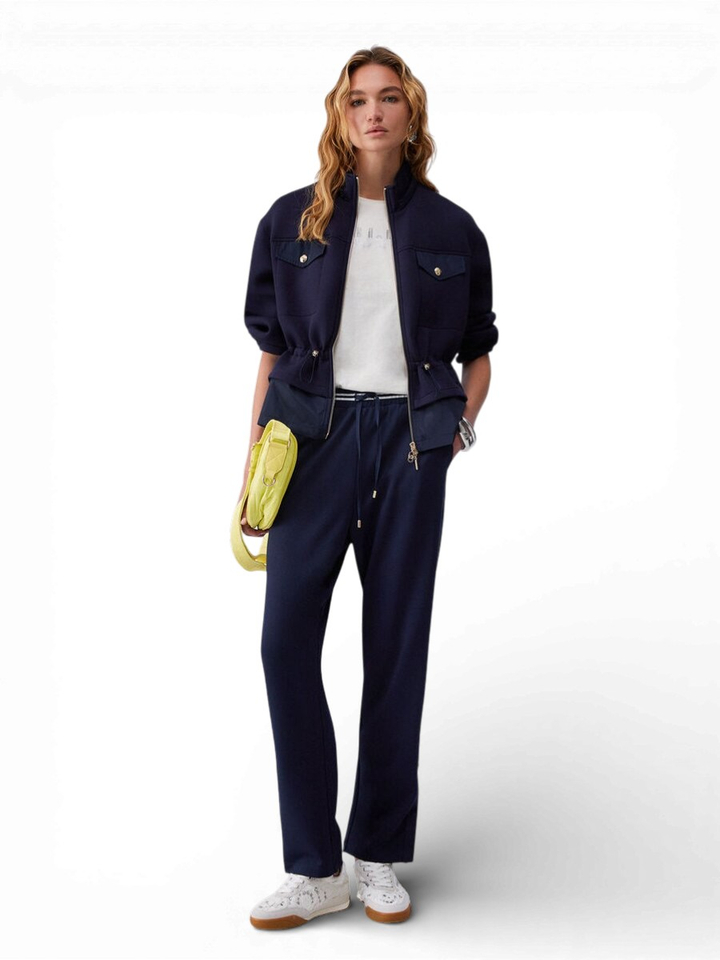 Donkerblauwe gilet met ritssluiting Liu Jo