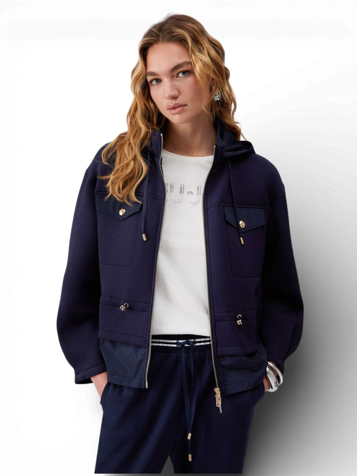 Donkerblauwe gilet met ritssluiting Liu Jo