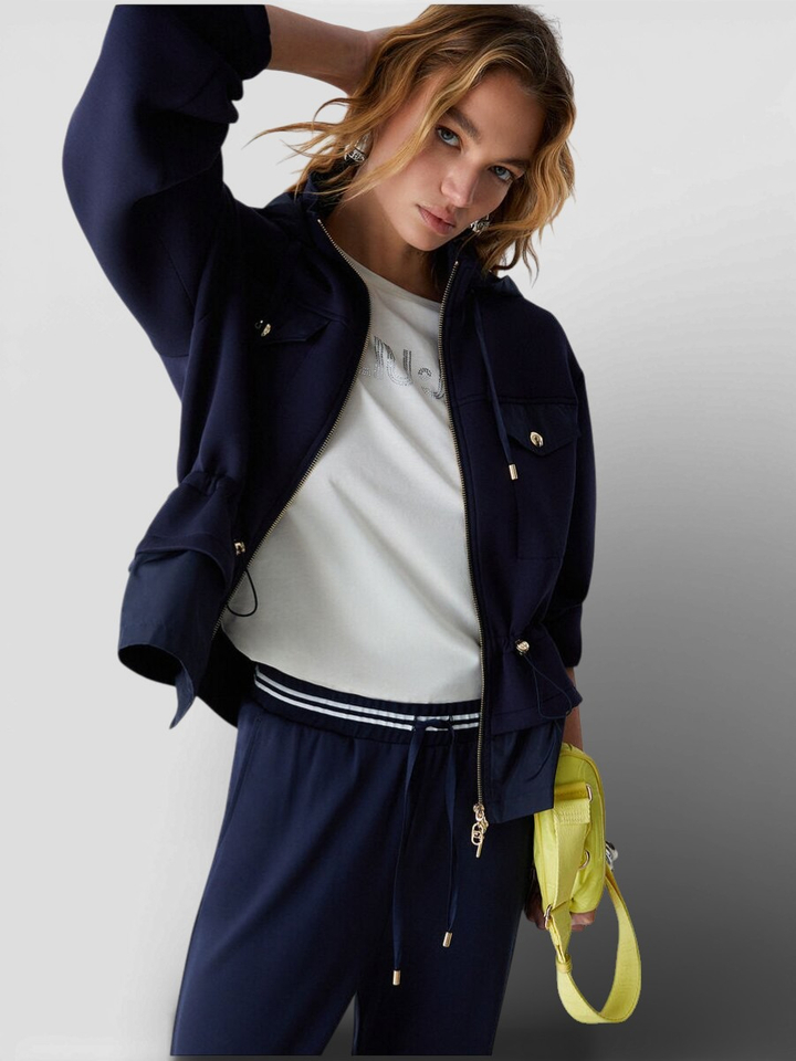Donkerblauwe gilet met ritssluiting Liu Jo
