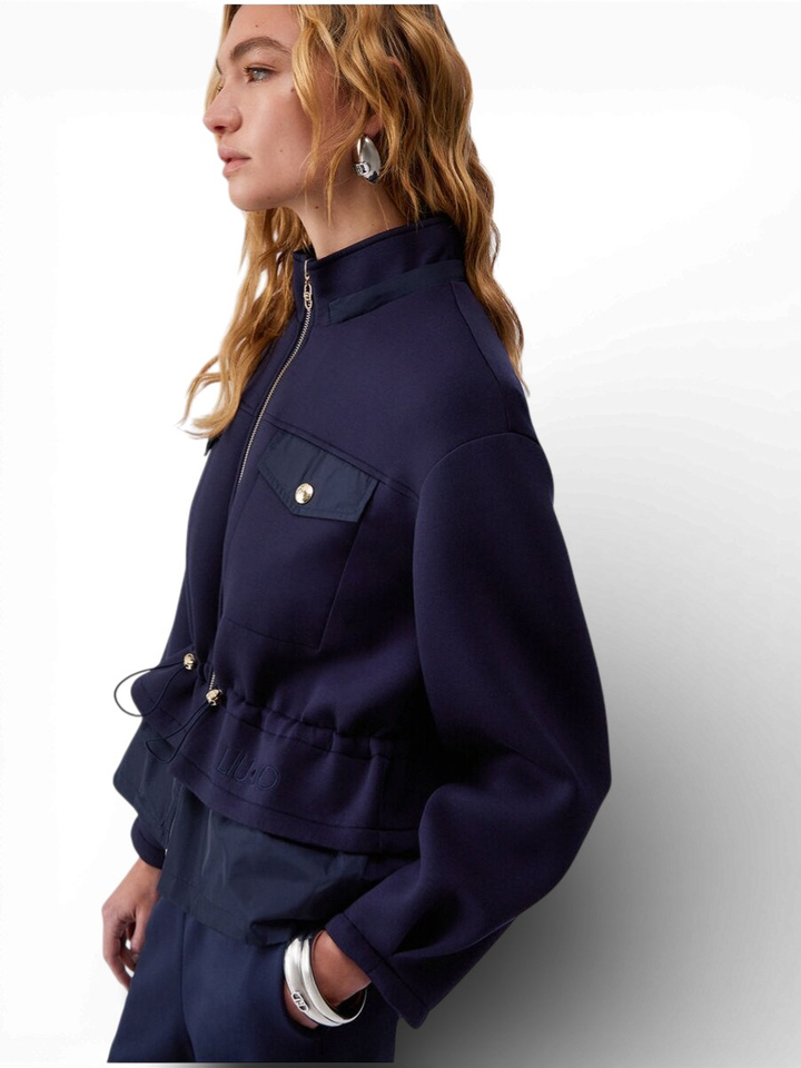 Donkerblauwe gilet met ritssluiting Liu Jo