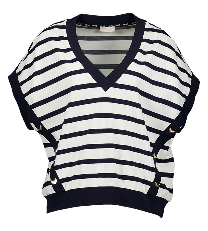 Wit Blauw gestreepte t-shirt Liu Jo 