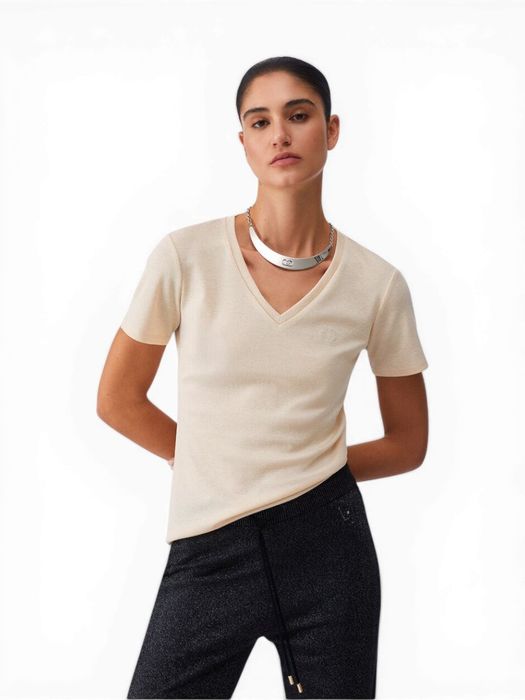 Goudkleurige t-shirt met glitter Liu Jo