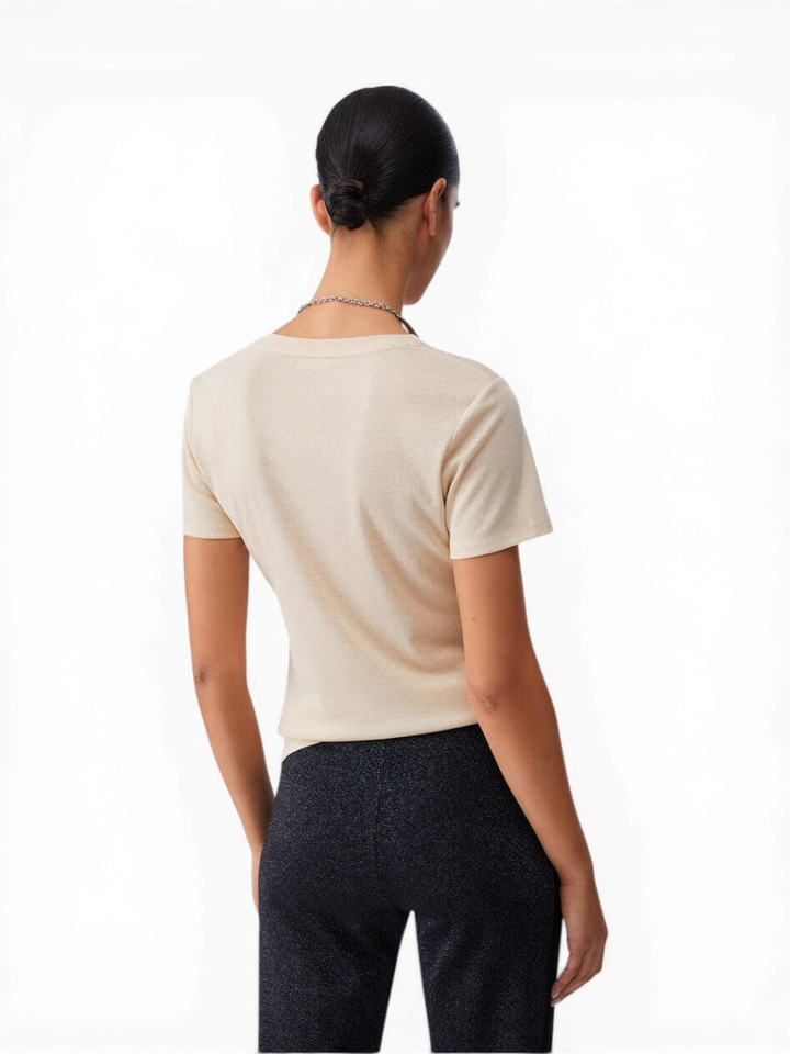 Goudkleurige t-shirt met glitter Liu Jo