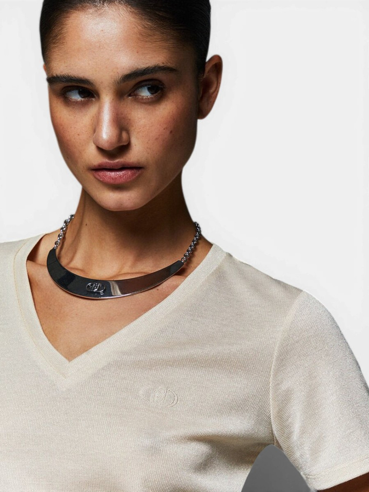 Goudkleurige t-shirt met glitter Liu Jo