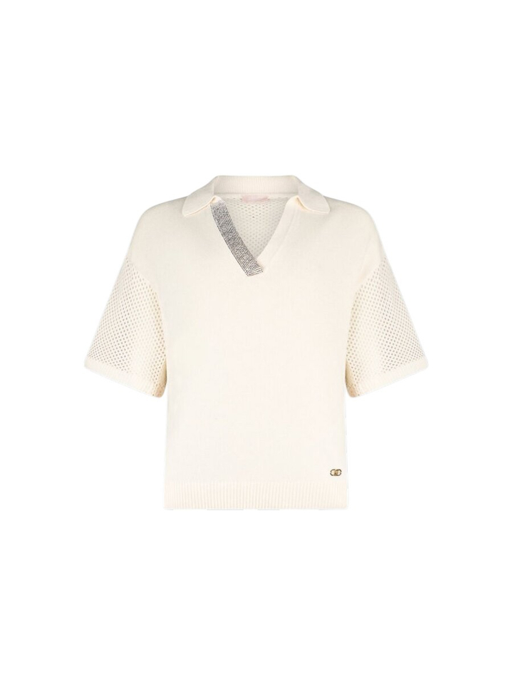 Beige polo met glitterdetail Liu Jo