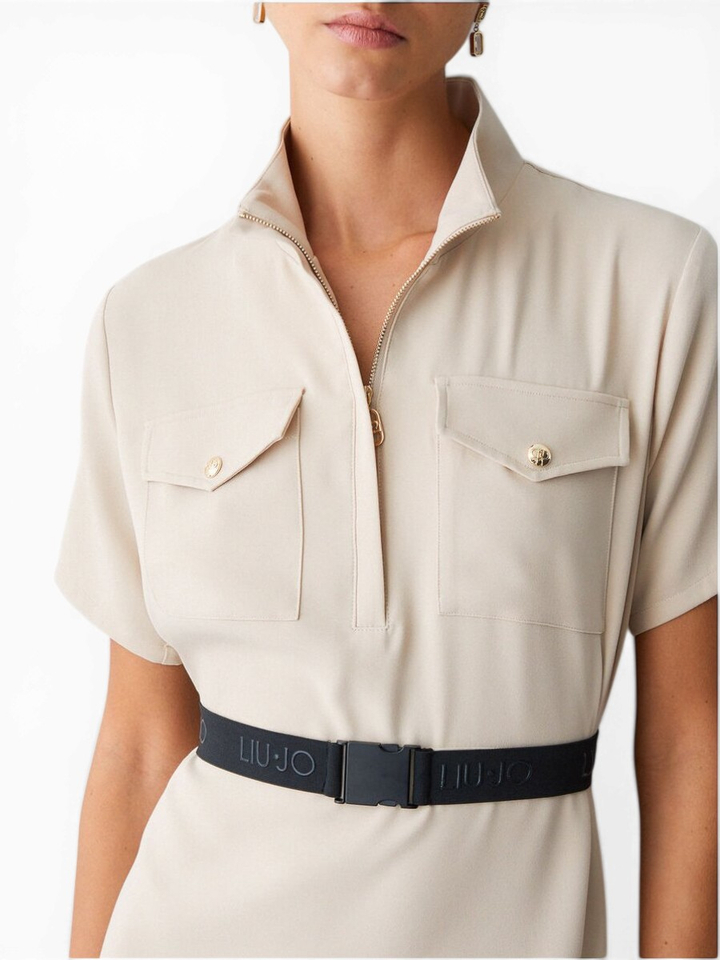 Beige kleed met gouden details Liu Jo Sport