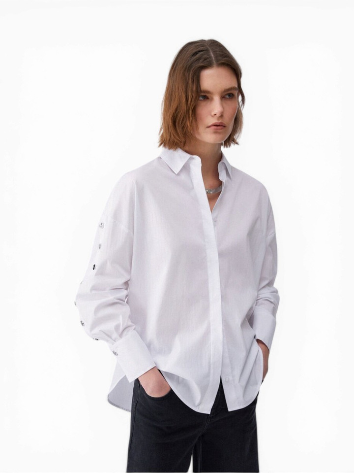 Witte bloes met knoop detail Liu Jo