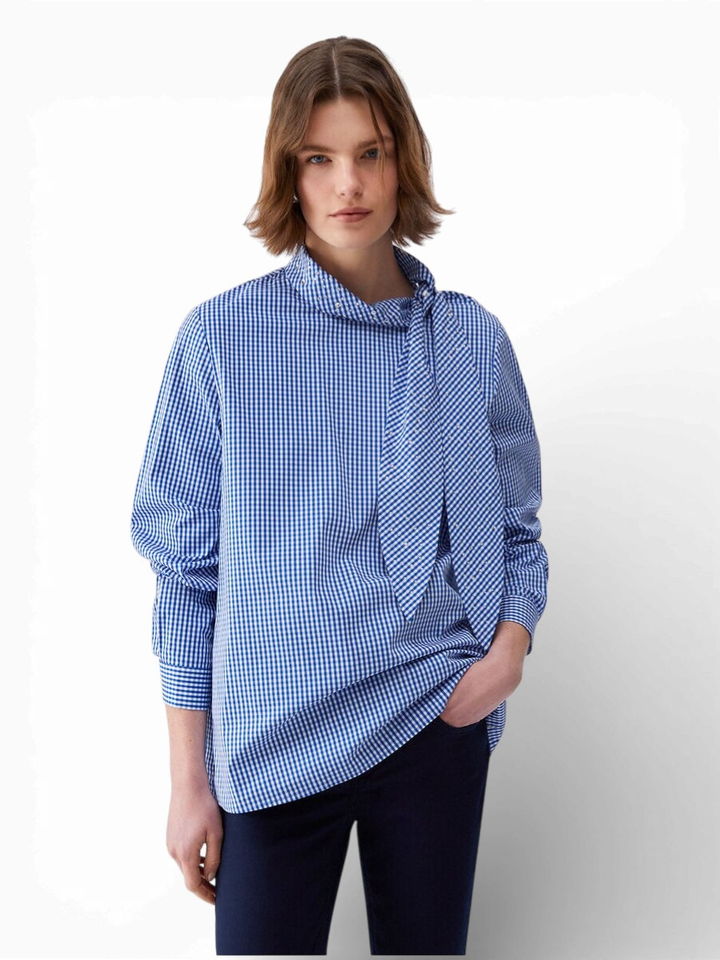 Geruiten donkerblauwe blouse Liu Jo 