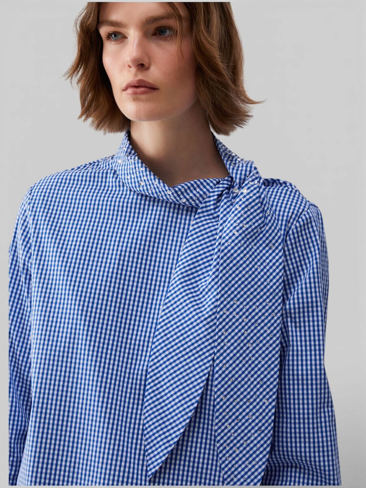 Geruiten donkerblauwe blouse Liu Jo 
