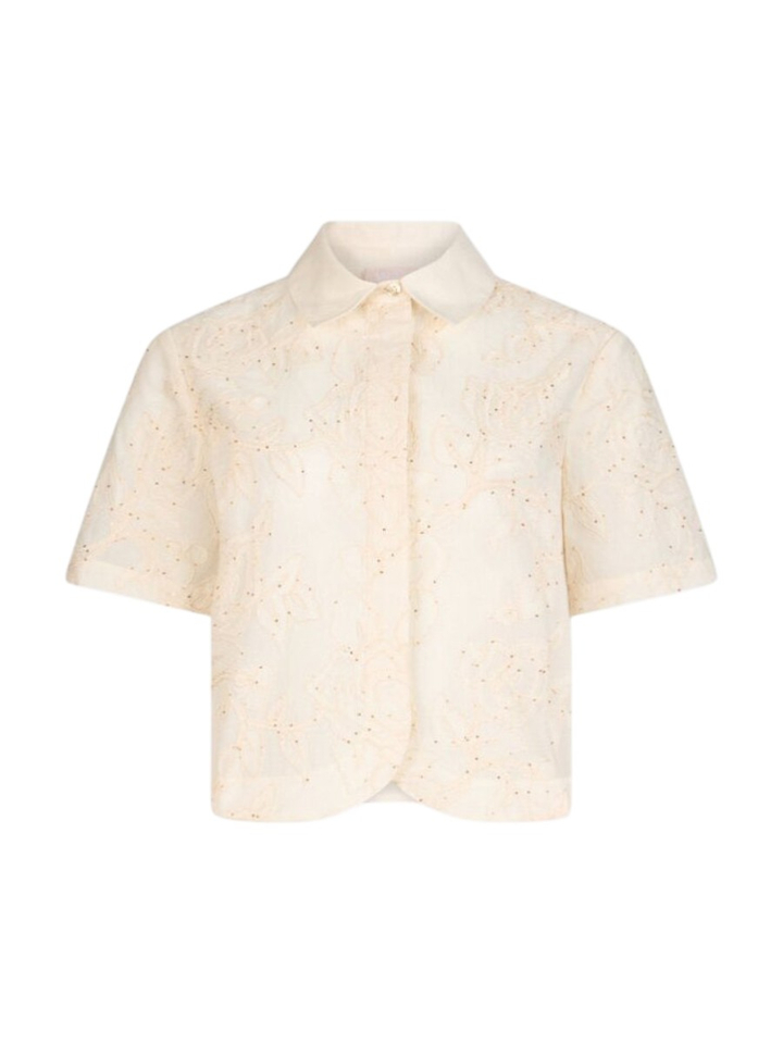 Ecru bloes met bloemen structuur en pailletten Liu Jo 