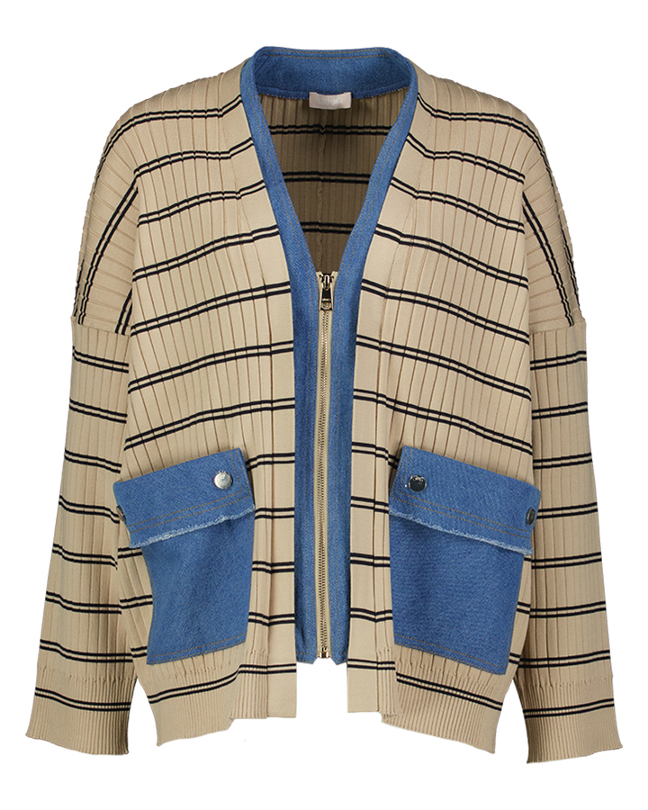 Gestreept gilet met denim details Liu Jo 