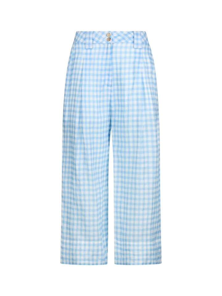 Blauwe broek met ruitjespatroon Liu Jo