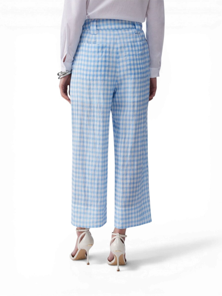 Blauwe broek met ruitjespatroon Liu Jo