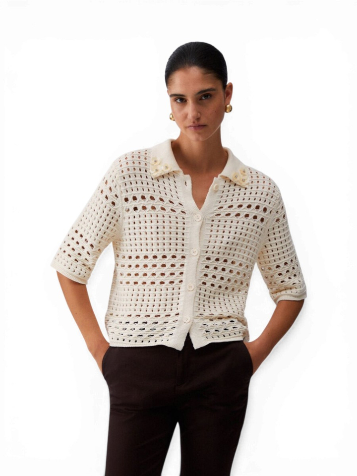 Ecru gehaakt cardigan Liu Jo 