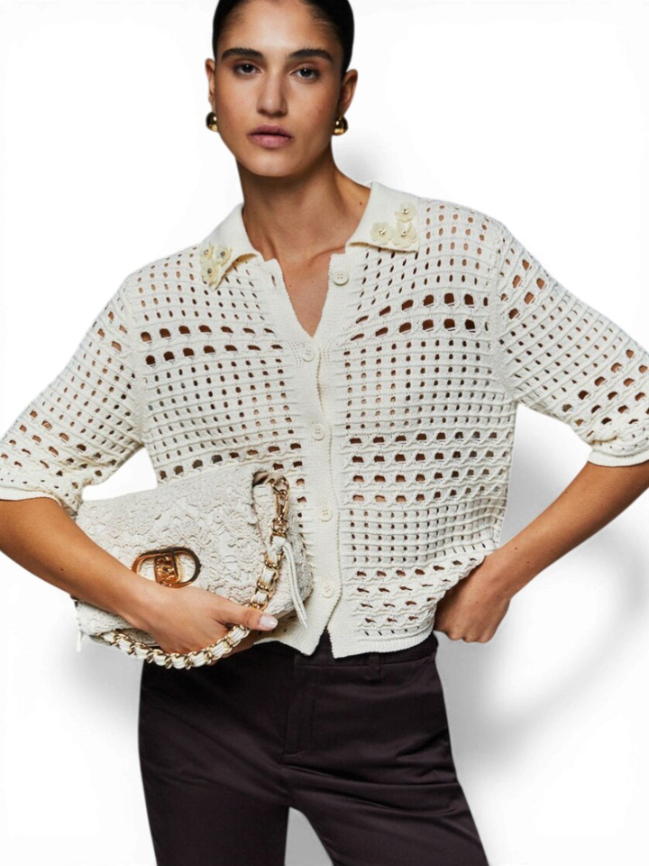 Ecru gehaakt cardigan Liu Jo 