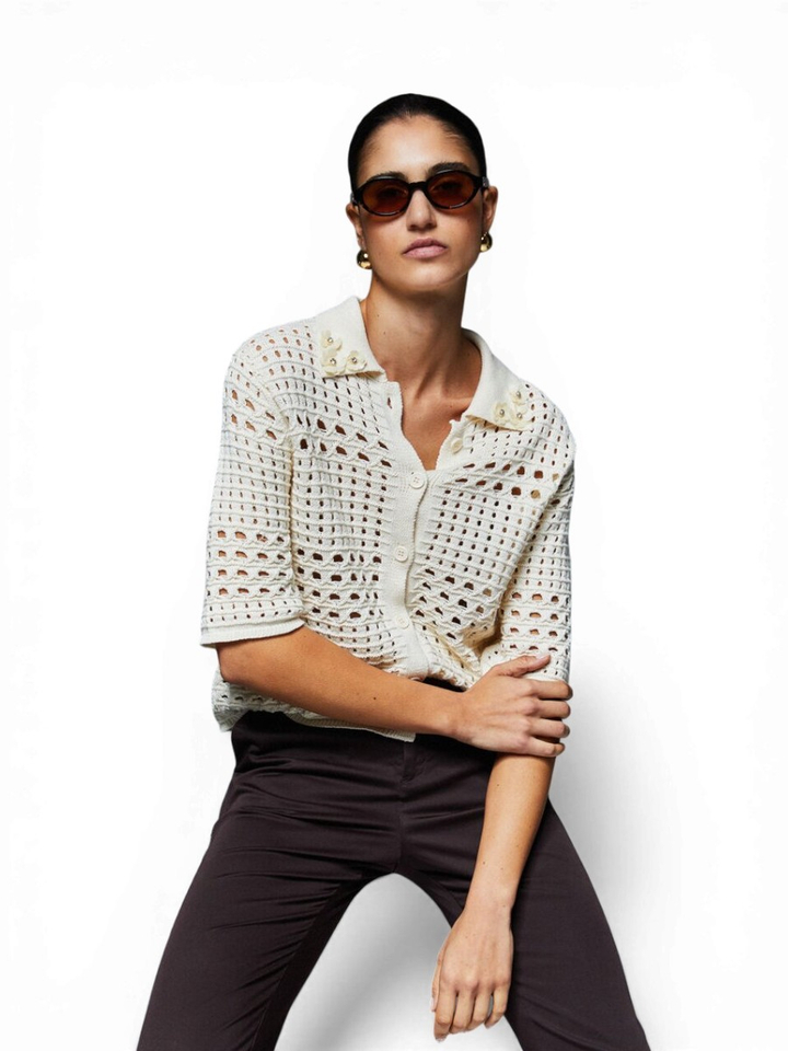 Ecru gehaakt cardigan Liu Jo 